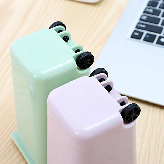 Alt view image 5 of 7 - 4 Pack Small Trash Can Mini Curbside Bin with Lid Desk Organizer Pen Holder