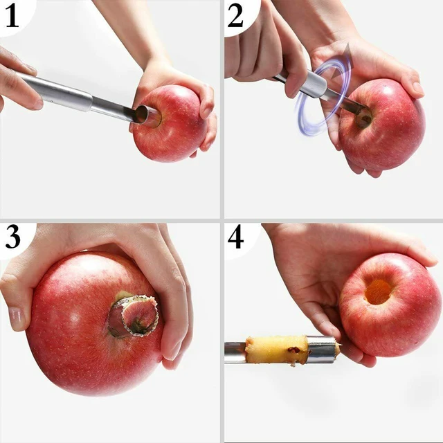 Alt view image 6 of 7 - Set of 5 Corer and Pitter Stainless Steel Core Seed Remover Tool Easy Twist