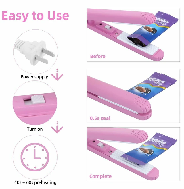 Alt view image 4 of 7 - Mini Heat Sealing Machine Portable Impulse Food Packing Plastic Bag Sealer