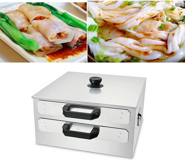 Main image of Stainless Steel Rice Rolls Cantonese Changfen Maker Double Layer Steamer