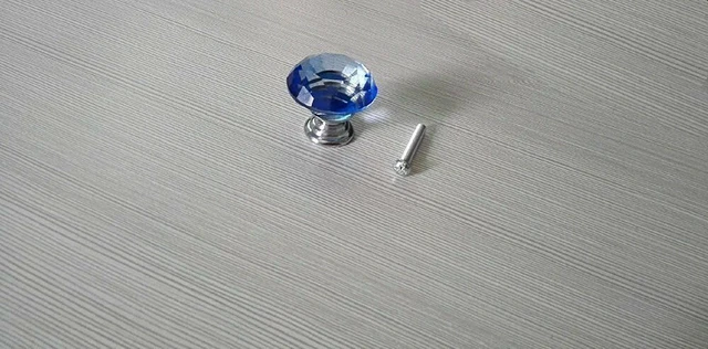 Alt view image 5 of 7 - 10Pcs Crystal Glass Cabinet Knob Diamond Shape 30mm Drawer Cupboard Handle Pull