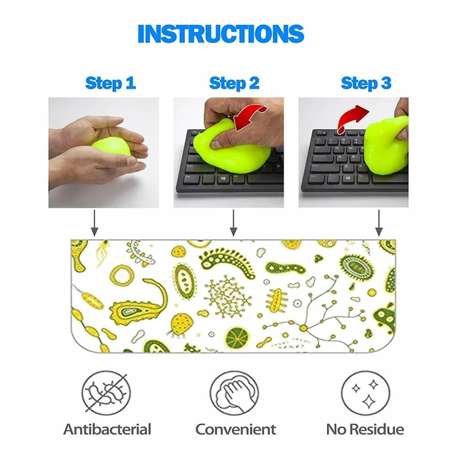 Alt view image 7 of 7 - 2 Pack Keyboard Cleaning Slimy Gel Universal Cleaner Quick Remove Dust Hair Germ