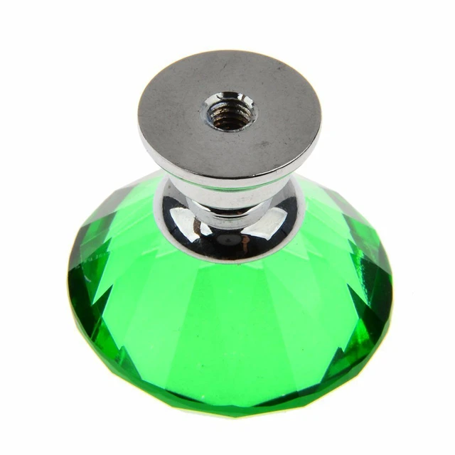 Alt view image 2 of 6 - 10Pcs Crystal Glass Cabinet Knob Diamond Shape 30mm Drawer Cupboard Handle Pull