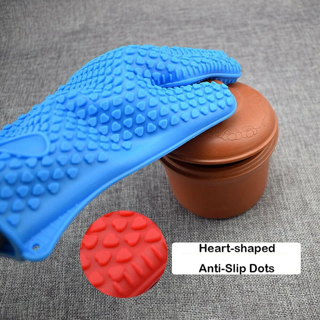 Alt view image 5 of 6 - Silicone BBQ Heat Resistant Gloves Grill Pot Holder Cooking Grip Oven Mitts