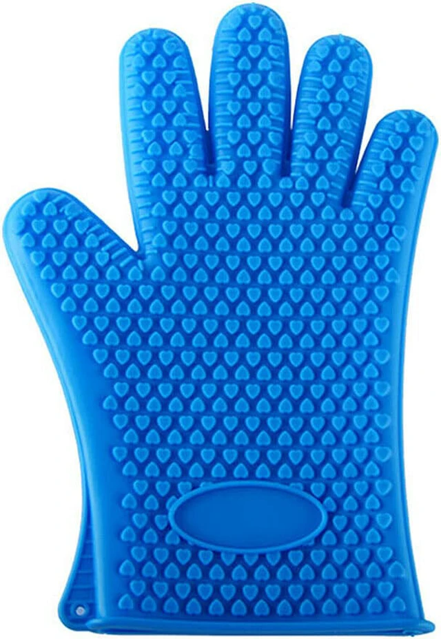 Alt view image 2 of 7 - Silicone BBQ Heat Resistant Gloves Grill Pot Holder Cooking Grip Oven Mitts