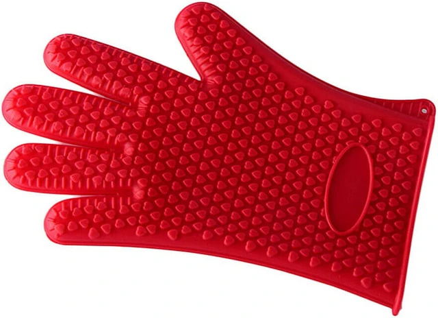 Alt view image 3 of 6 - Silicone BBQ Heat Resistant Gloves Grill Pot Holder Cooking Grip Oven Mitts