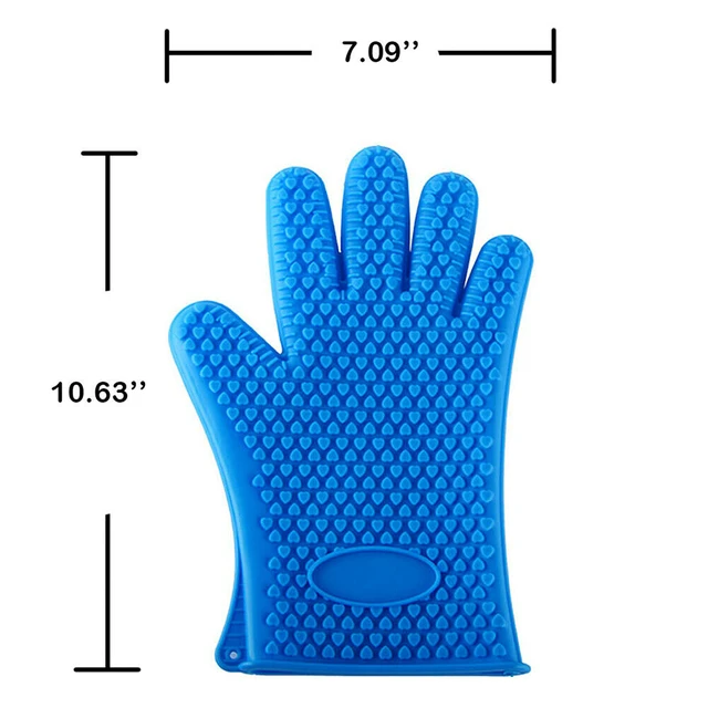 Alt view image 5 of 6 - Silicone BBQ Heat Resistant Gloves Grill Pot Holder Cooking Grip Oven Mitts