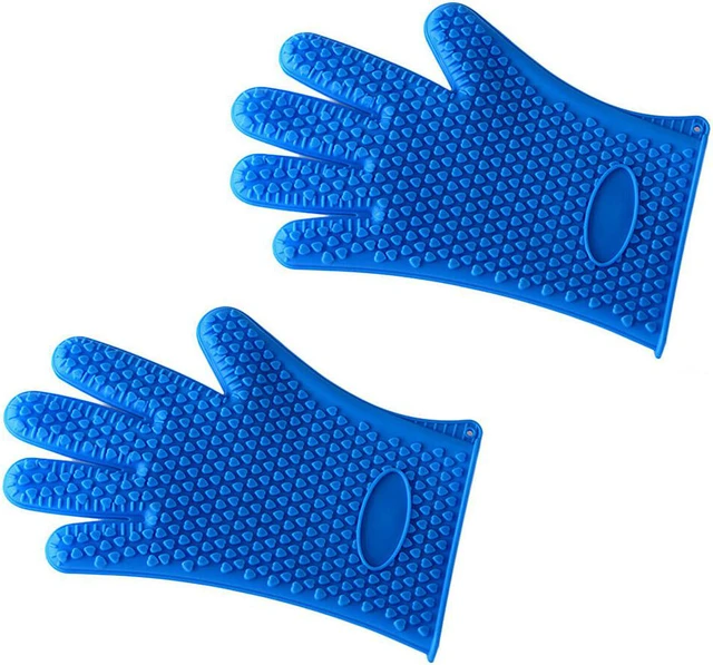 Alt view image 3 of 7 - Silicone BBQ Heat Resistant Gloves Grill Pot Holder Cooking Grip Oven Mitts