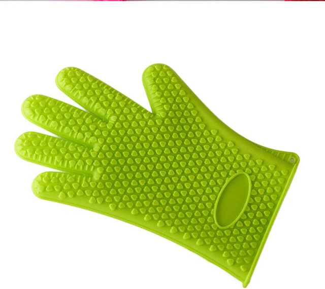 Main image of Silicone BBQ Heat Resistant Gloves Grill Pot Holder Cooking Grip Oven Mitts