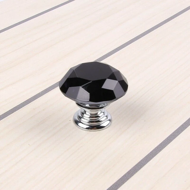 Alt view image 3 of 6 - 10Pcs Crystal Glass Cabinet Knob Diamond Shape 30mm Drawer Cupboard Handle Pull