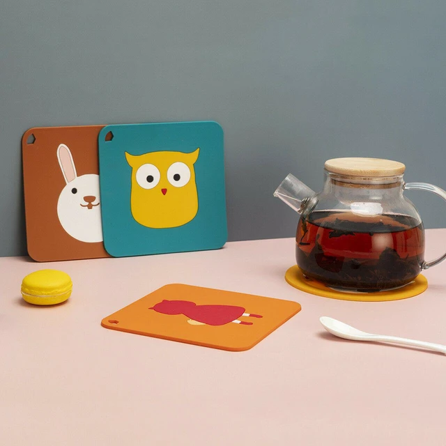Alt view image 3 of 5 - Silicone Heat Resistant Placemat Plate Coaster Pad Cup Table Bowl Pot Mat