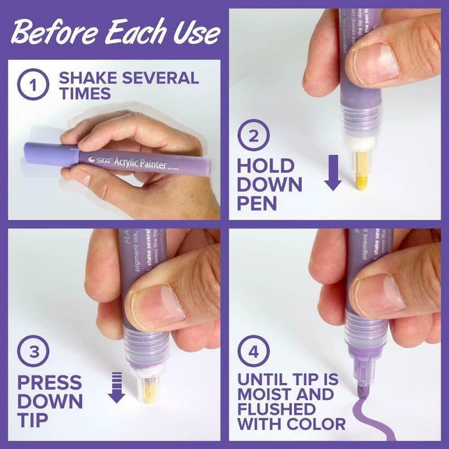 Alt view image 6 of 7 - Acrylic Paint Marker Pens Set Pebble, Rock & Stone painting,Scrapbooking,Fabric