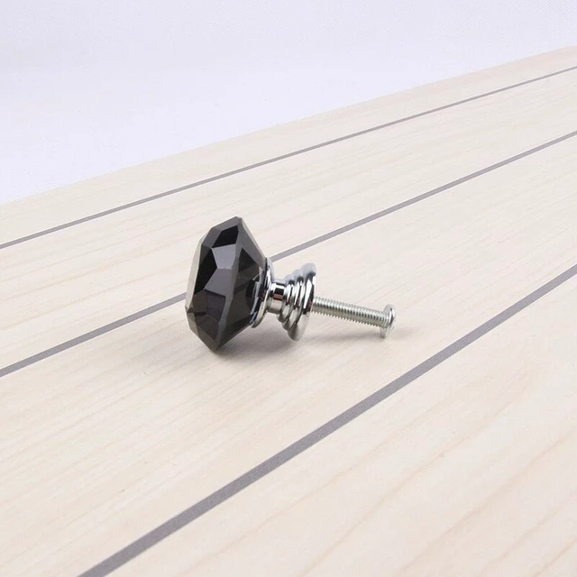 Alt view image 6 of 6 - 10Pcs Crystal Glass Cabinet Knob Diamond Shape 30mm Drawer Cupboard Handle Pull