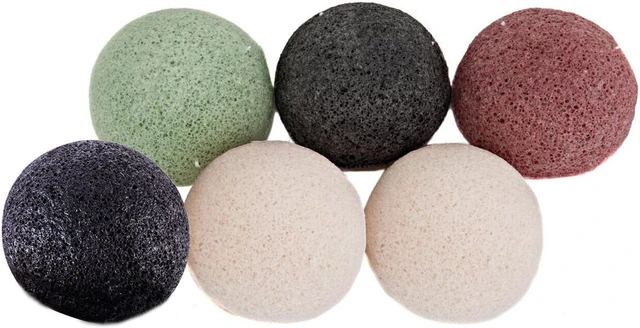 Alt view image 4 of 4 - 6 Pack Konjac Konnyaku Facial Puff Face Cleanse Washing Sponge Exfoliator Fiber
