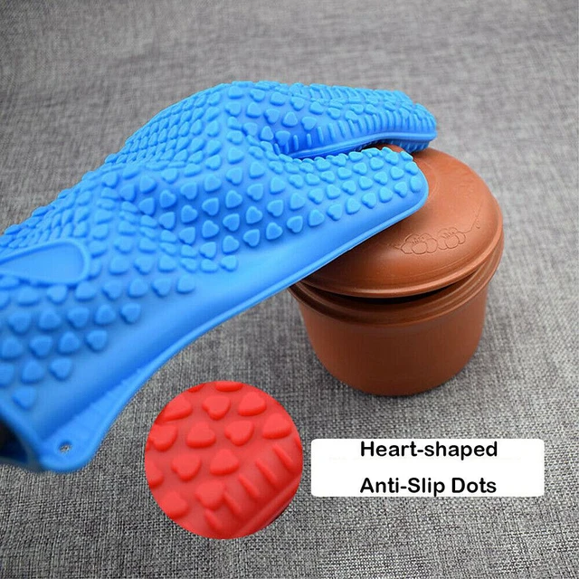 Alt view image 6 of 6 - Silicone BBQ Heat Resistant Gloves Grill Pot Holder Cooking Grip Oven Mitts