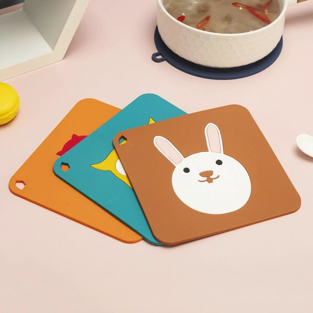 Alt view image 5 of 5 - Silicone Heat Resistant Placemat Plate Coaster Pad Cup Table Bowl Pot Mat