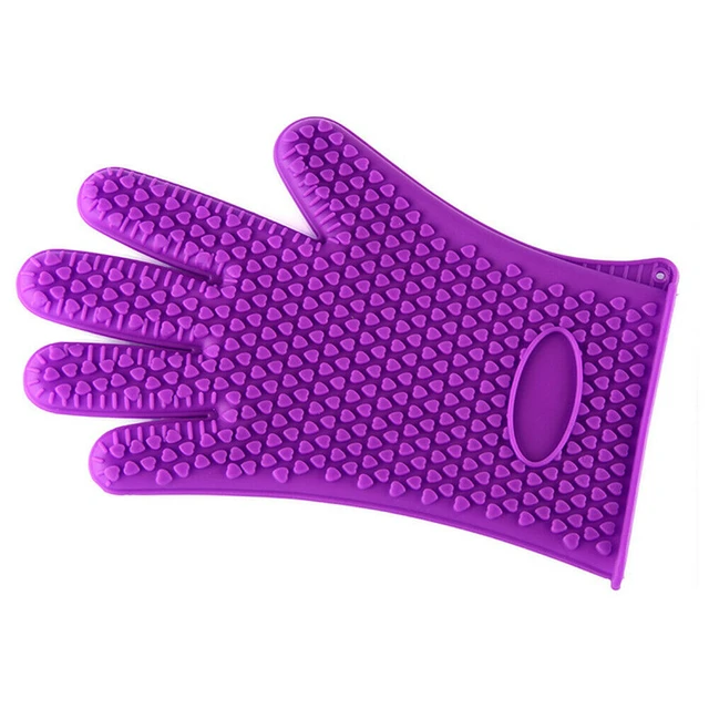 Alt view image 2 of 6 - Silicone BBQ Heat Resistant Gloves Grill Pot Holder Cooking Grip Oven Mitts