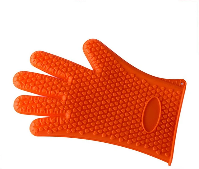Alt view image 2 of 6 - Silicone BBQ Heat Resistant Gloves Grill Pot Holder Cooking Grip Oven Mitts