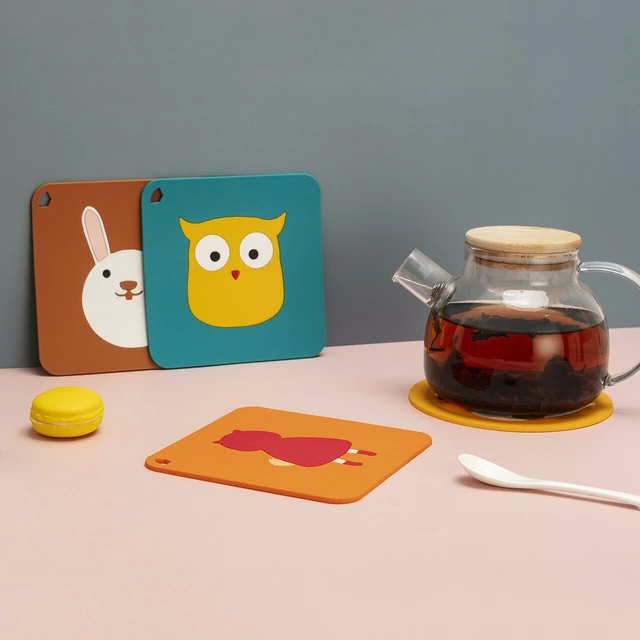 Alt view image 4 of 4 - Silicone Heat Resistant Placemat Plate Coaster Pad Cup Table Bowl Pot Mat
