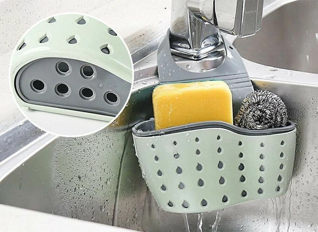 Alt view image 5 of 7 - 2 Pack Kitchen Organizer Sink Faucet Caddy Basket Cleaning Sponge Holder Soap