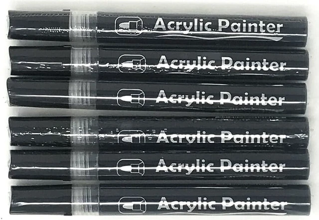 Alt view image 2 of 5 - Acrylic Paint Marker Pens Set Pebble, Rock & Stone painting,Scrapbooking,Fabric ( 6 Pack)