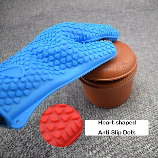 Alt view image 6 of 6 - Silicone BBQ Heat Resistant Gloves Grill Pot Holder Cooking Grip Oven Mitts