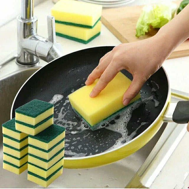 Alt view image 3 of 5 - Sponge Eraser Cleaning Pads Dish Washing Stains Removing Kitchen(20 Pack)