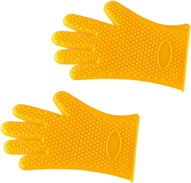Main image of Silicone BBQ Heat Resistant Gloves Grill Pot Holder Cooking Grip Oven Mitts