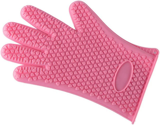 Alt view image 2 of 6 - Silicone BBQ Heat Resistant Gloves Grill Pot Holder Cooking Grip Oven Mitts