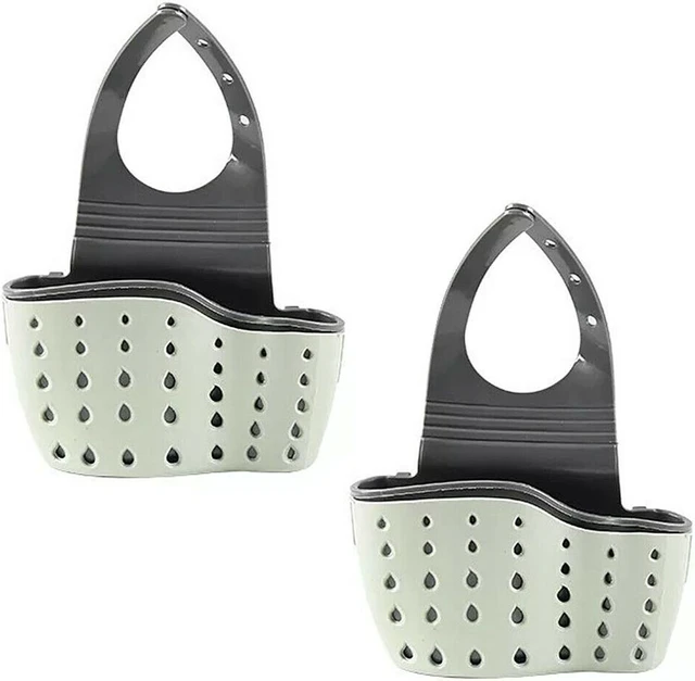 Main image of 2 Pack Kitchen Organizer Sink Faucet Caddy Basket Cleaning Sponge Holder Soap
