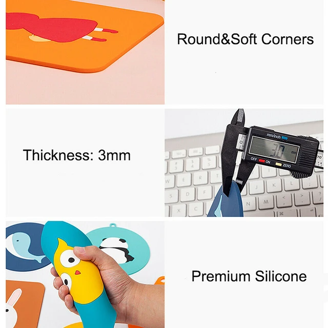 Alt view image 2 of 4 - Silicone Heat Resistant Placemat Plate Coaster Pad Cup Table Bowl Pot Mat