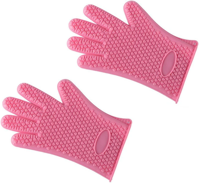 Main image of Silicone BBQ Heat Resistant Gloves Grill Pot Holder Cooking Grip Oven Mitts