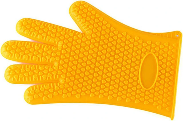 Alt view image 2 of 6 - Silicone BBQ Heat Resistant Gloves Grill Pot Holder Cooking Grip Oven Mitts