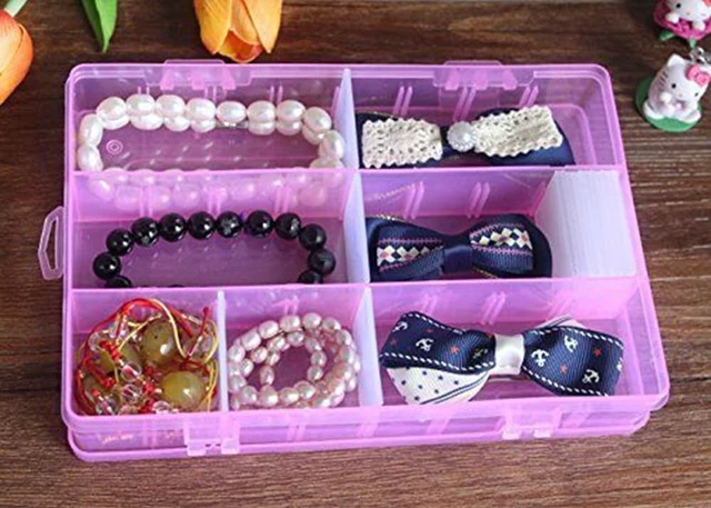 Alt view image 5 of 6 - 2 Pack 24 Grids Plastic Storage Box Jewelry Earring Tool Containers Organizer