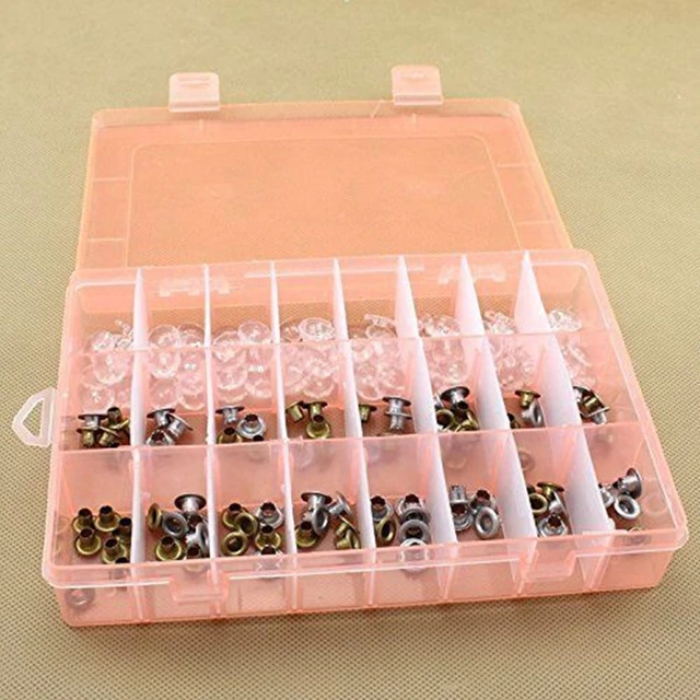 Alt view image 2 of 3 - 2 Pack 24 Grids Plastic Storage Box Jewelry Earring Tool Containers Organizer
