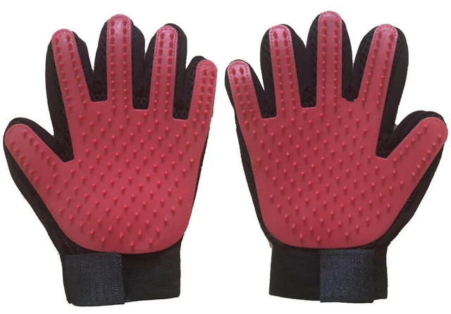 Main image of Pet Dog Cat Deshedding Brush Grooming Glove Massage Hair Fur Removal(2 Pairs)