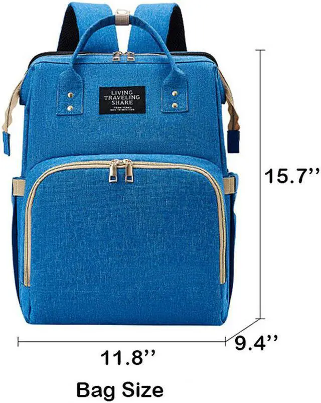 Alt view image 6 of 7 - 3 in 1 Foldbale Diaper Bag Baby Bed Portable Bassinet Crib Backpack Travel/Sleep(Purple)