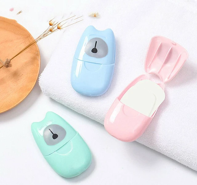 Alt view image 4 of 5 - 100Pcs Disposable Travel Soap Portable Soap Paper Box Scented Slice Sheets