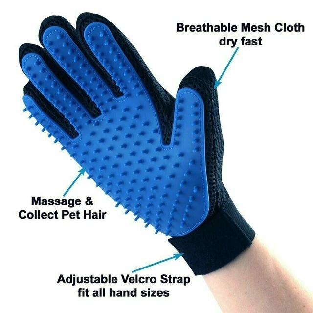 Alt view image 5 of 7 - Pet Dog Cat Deshedding Brush Grooming Glove Massage Hair Fur Removal(2 Pairs)