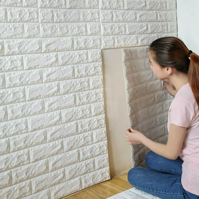 Alt view image 2 of 4 - Premium PE Foam 3D Self Adhesive DIY Large Panels Wall Stickers Embossed Brick