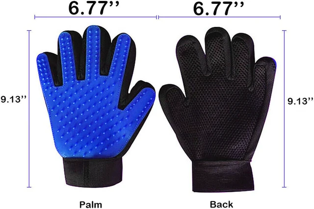 Alt view image 6 of 7 - Pet Dog Cat Deshedding Brush Grooming Glove Massage Hair Fur Removal(2 Pairs)