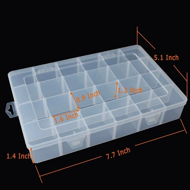 Alt view image 3 of 3 - 2 Pack 24 Grids Plastic Storage Box Jewelry Earring Tool Containers Organizer