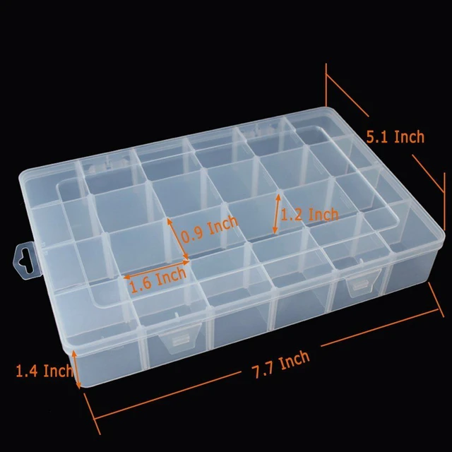 Alt view image 5 of 5 - 2 Pack 24 Grids Plastic Storage Box Jewelry Earring Tool Containers Organizer