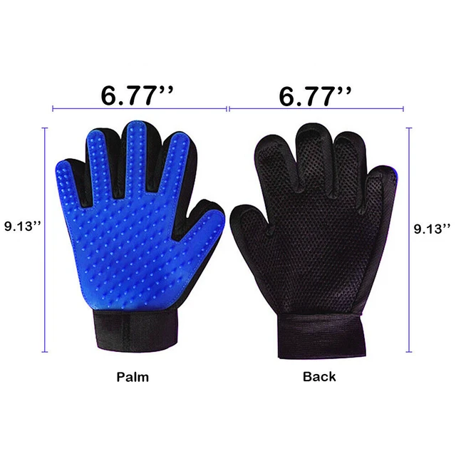 Alt view image 4 of 7 - Pet Dog Cat Deshedding Brush Grooming Glove Massage Hair Fur Removal(2 Pairs)