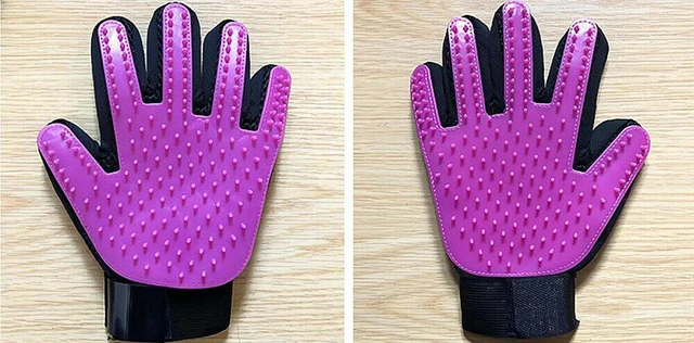 Main image of Pet Dog Cat Deshedding Brush Grooming Glove Massage Hair Fur Removal(2 Pairs)