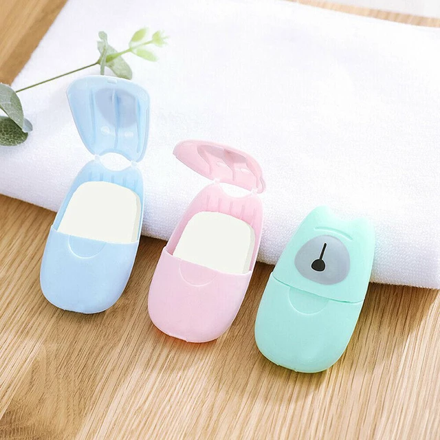 Alt view image 2 of 3 - 100Pcs Disposable Travel Soap Portable Soap Paper Box Scented Slice Sheets