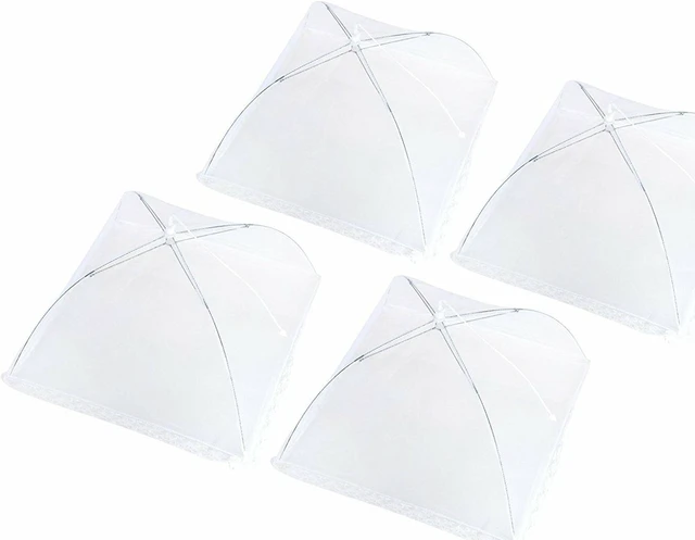 Main image of Set of 4 Pop Up Mesh Screen Food Cover Tents White - Keep Out Flies, Bugs, Mosqu