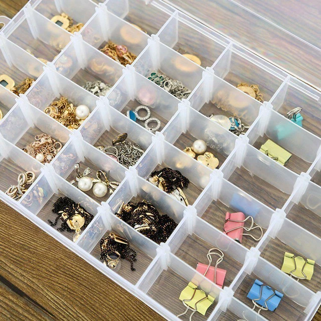 Alt view image 6 of 6 - 36 Grid Box Storage Organizer Case Display Collection w/ Adjustable Divider Big
