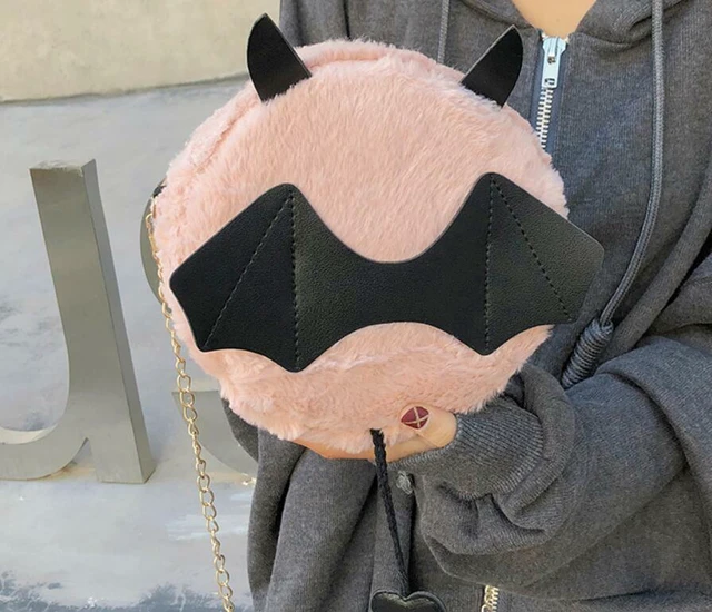 Alt view image 4 of 5 - Devil Monster Crossbody Shoulder Bag Faux Fur Fluffy Bat Doll Toys Handbag