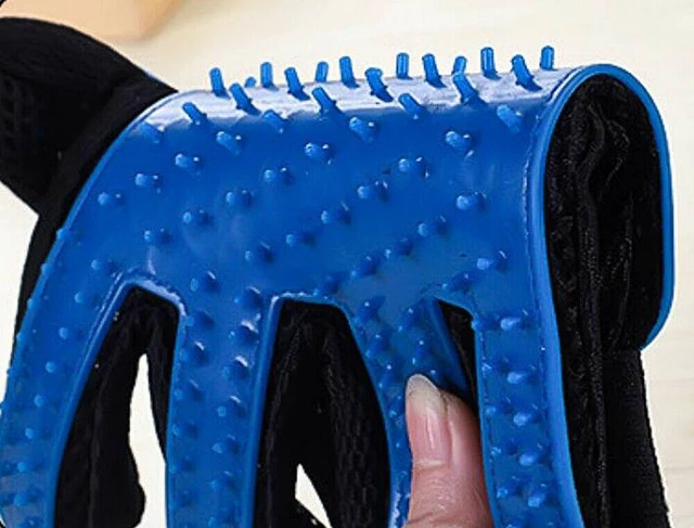 Alt view image 6 of 7 - Pet Dog Cat Deshedding Brush Grooming Glove Massage Hair Fur Removal(2 Pairs)